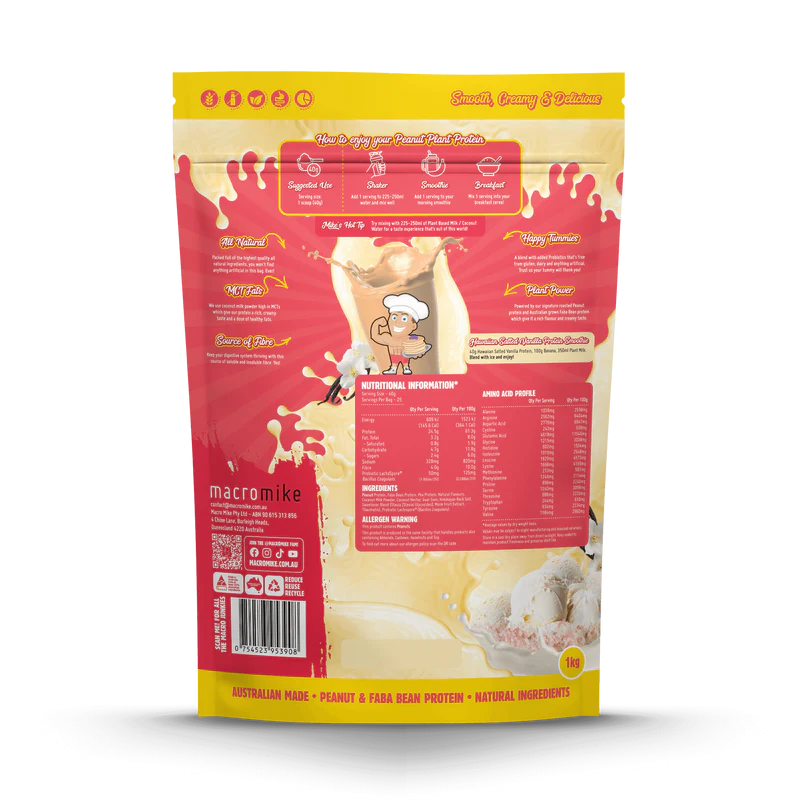 Macro Mike Peanut Plant Protein - Hawaiian Salted Vanilla - 1kg