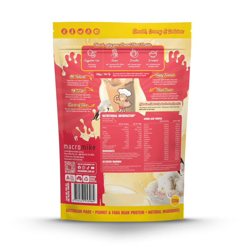 Macro Mike Peanut Plant Protein - Hawaiian Salted Vanilla - 520g