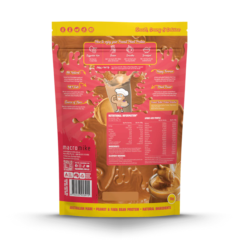 Macro Mike Peanut Plant Protein - Original Peanut Butter - 1kg