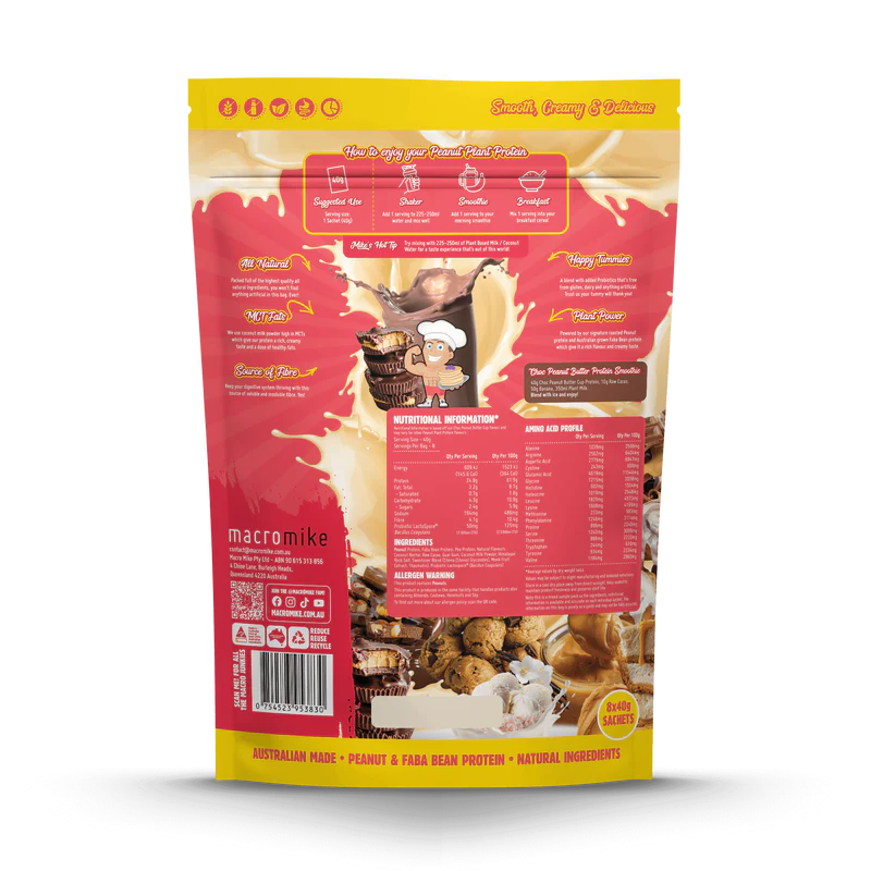 Macro Mike Peanut Plant Protein - Sample Bag - 8 x 40g