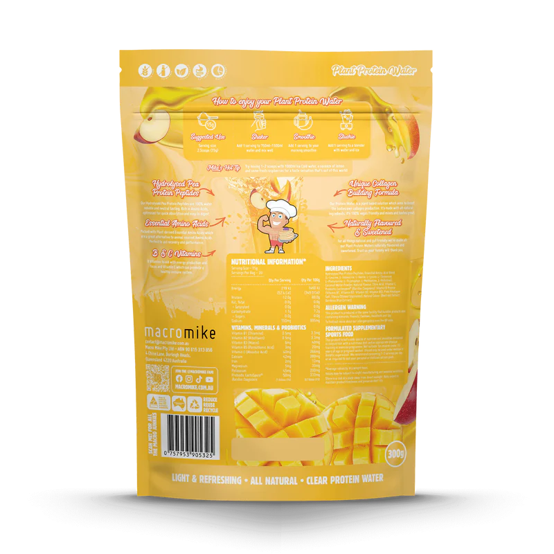 Macro Mike Plant Protein Water - Apple Mango - 300g