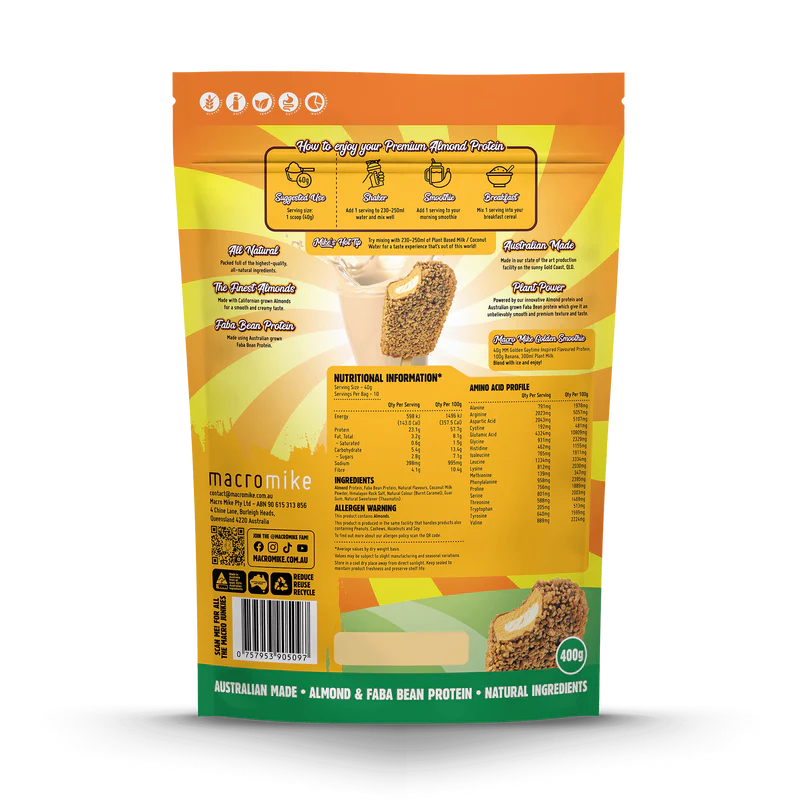 Macro Mike Premium Almond Protein - Golden Gaytime - 400g