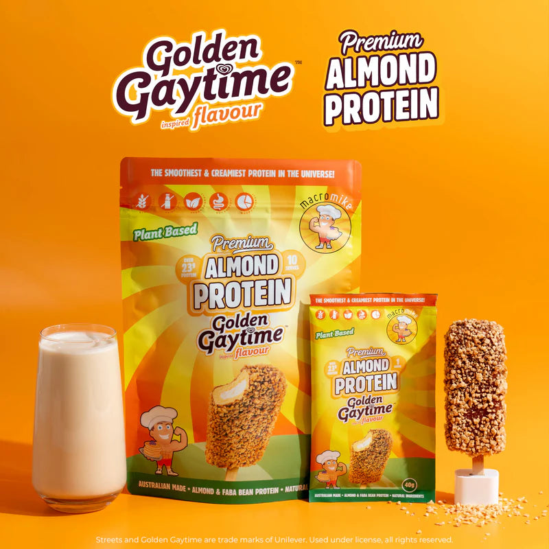 Macro Mike Premium Almond Protein - Golden Gaytime - 800g