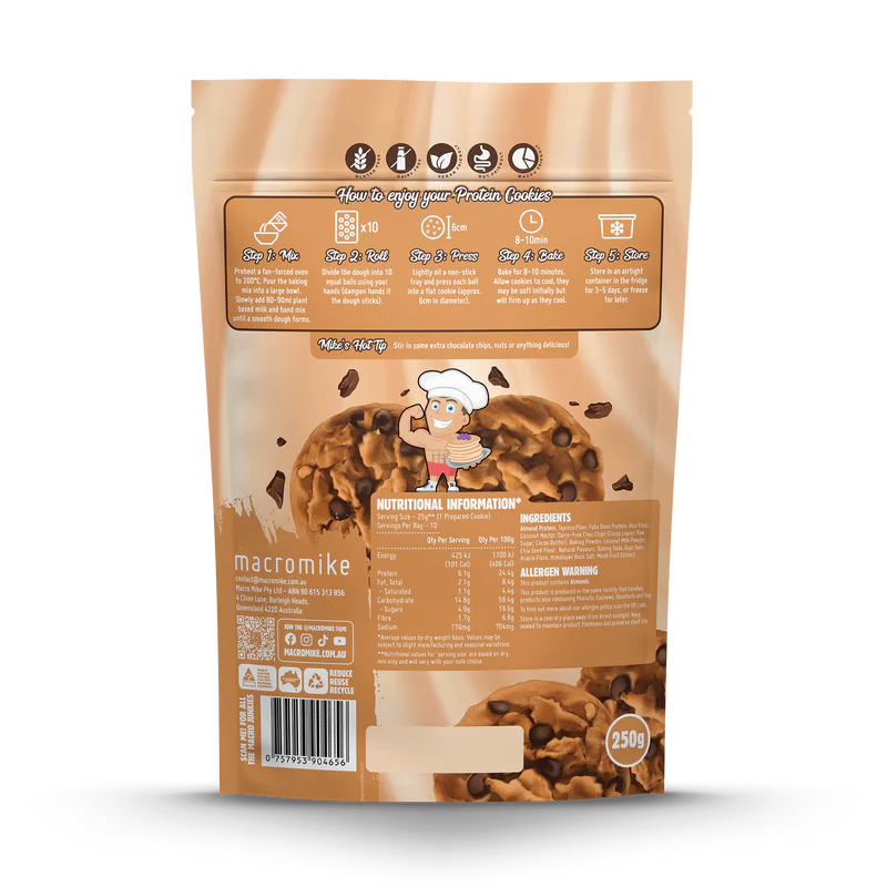 Macro Mike Protein Cookie Baking Mix - Choc Chip - 250g