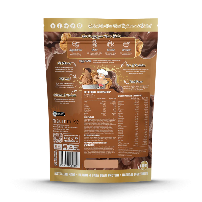 Macro Mike The Macro Shake Meal Replacement - Choc Peanut Swirl - 560g