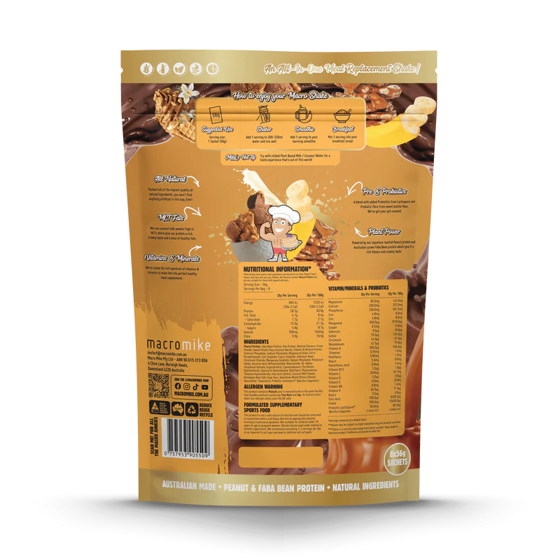 Macro Mike The Macro Shake Meal Replacement - Sample Pack - 8 x 56g