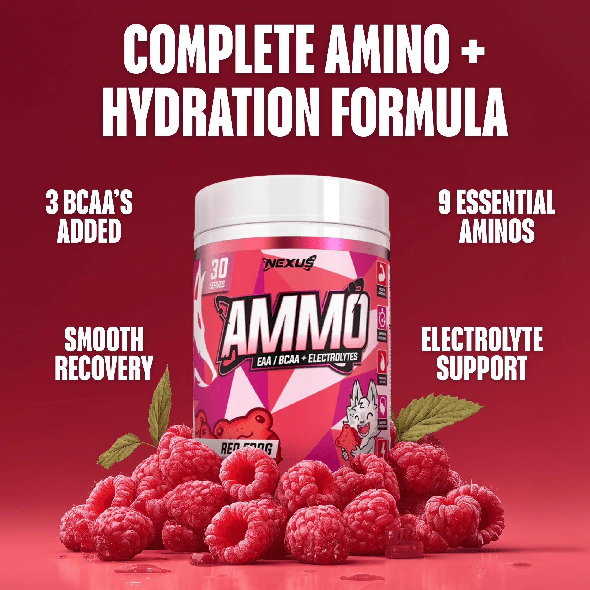 Nexus Ammo EAA / BCAA & Electrolytes - 330g (30 Serves) - Red Frog