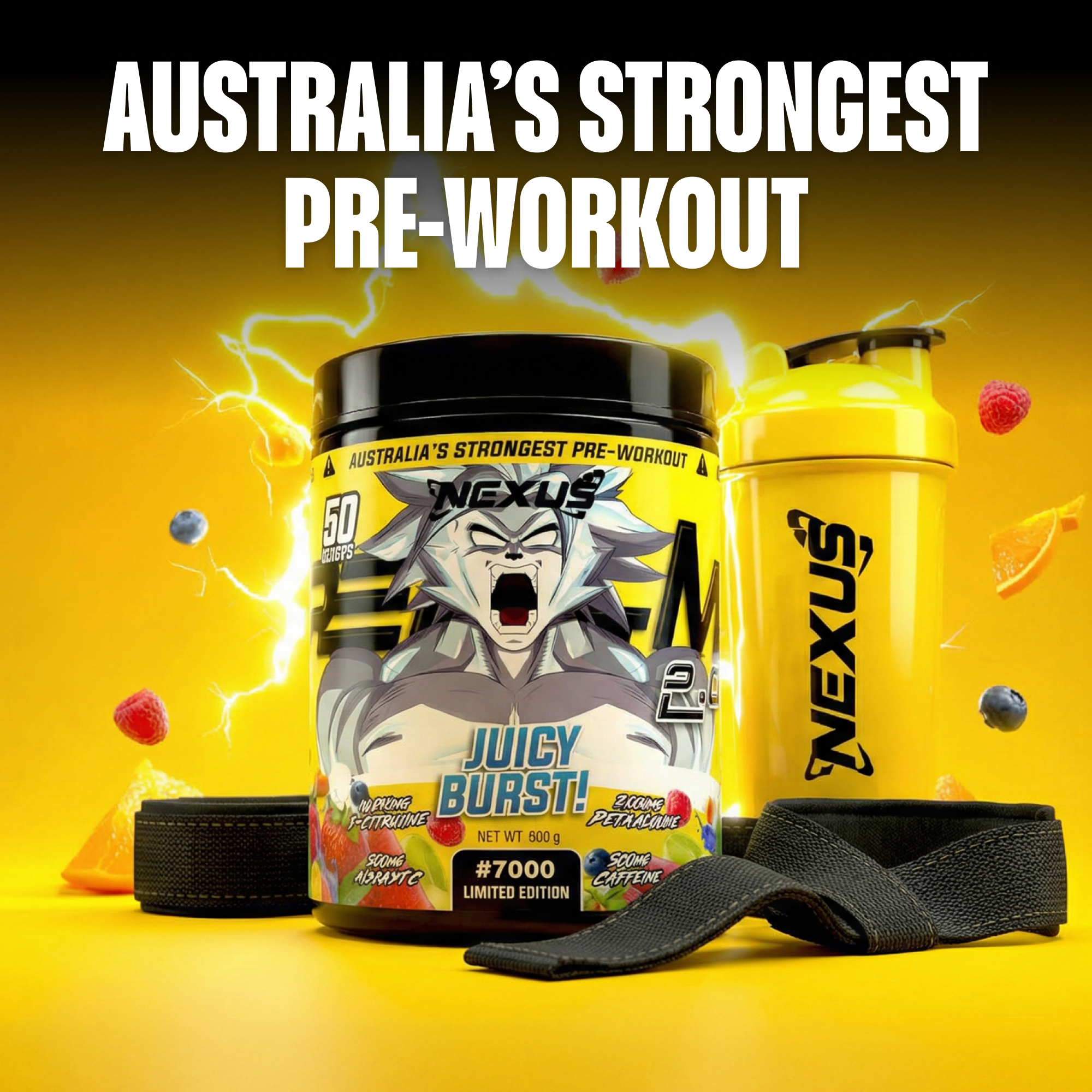 Nexus PER4M 2.0 High Stim Pre-Workout - 800g (50 Serves) - Juicy Burst
