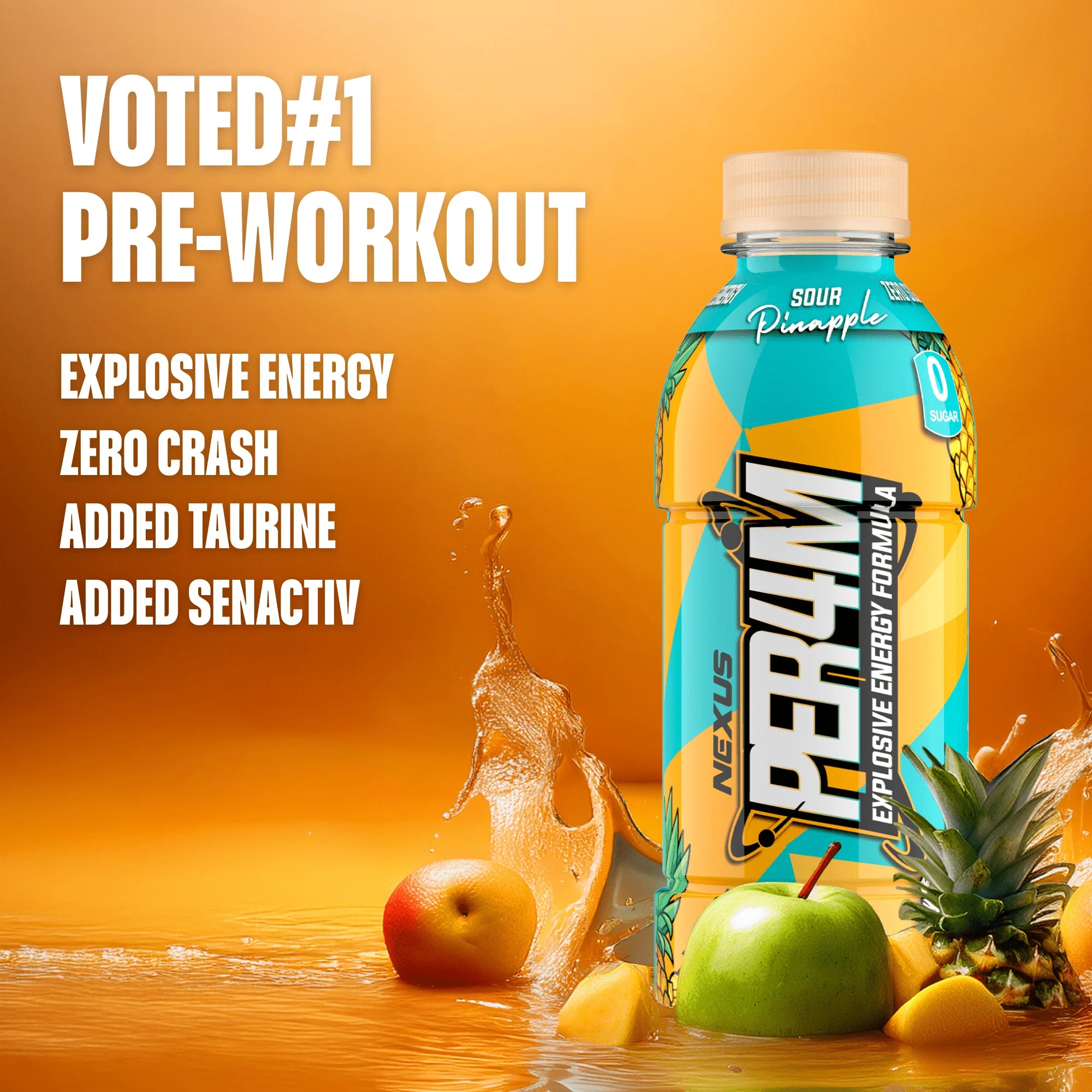 Nexus PER4M Energy Drink RTD - 355ml - Pineapple