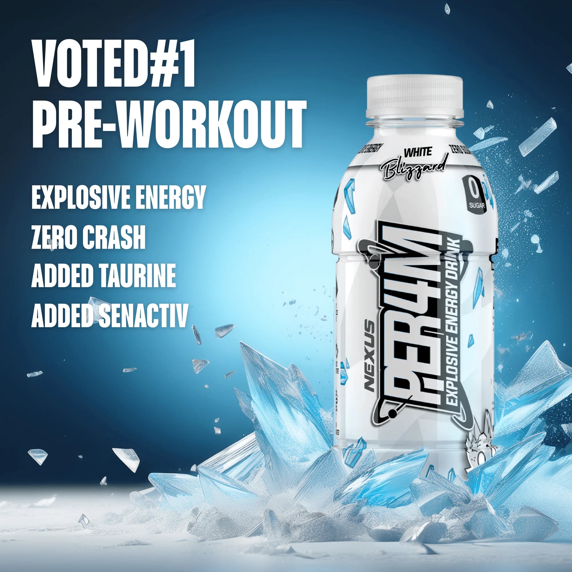 Nexus PER4M Energy Drink RTD - 355ml - White Blizzard