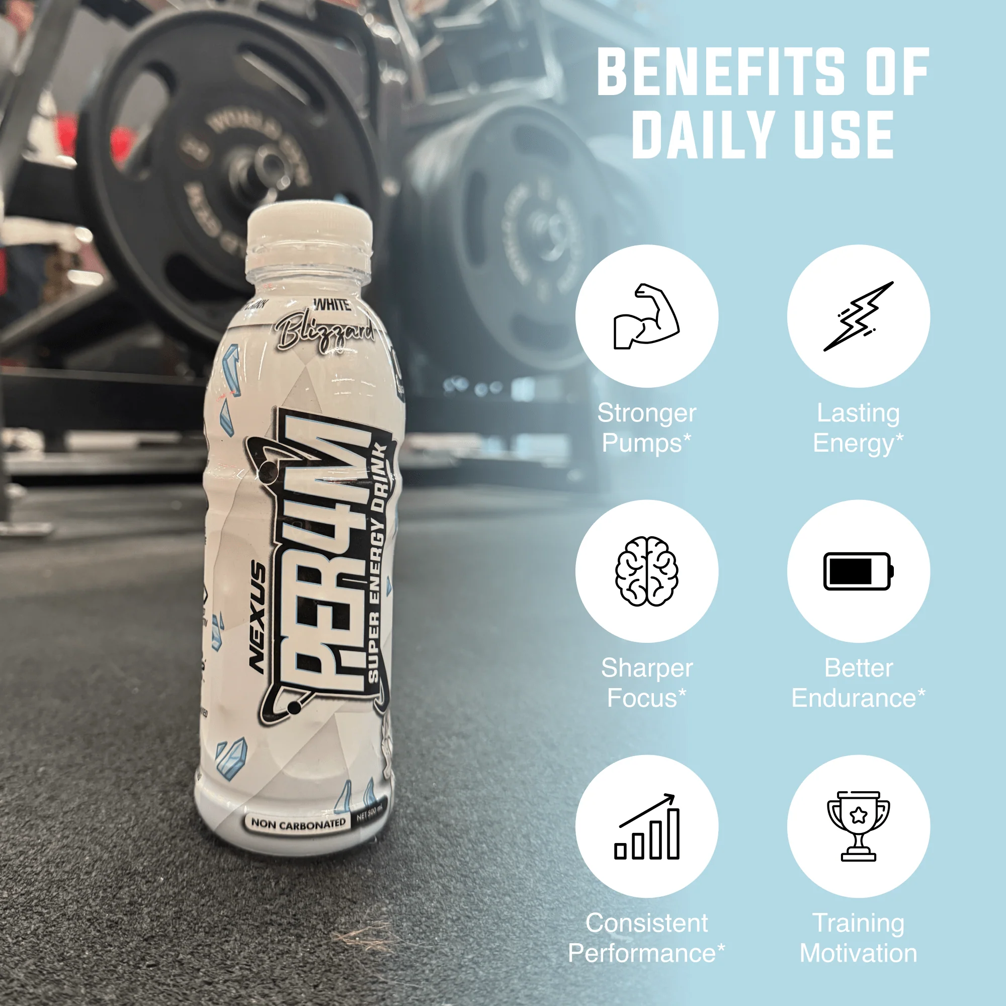 Nexus PER4M Energy Drink RTD - 355ml - White Blizzard