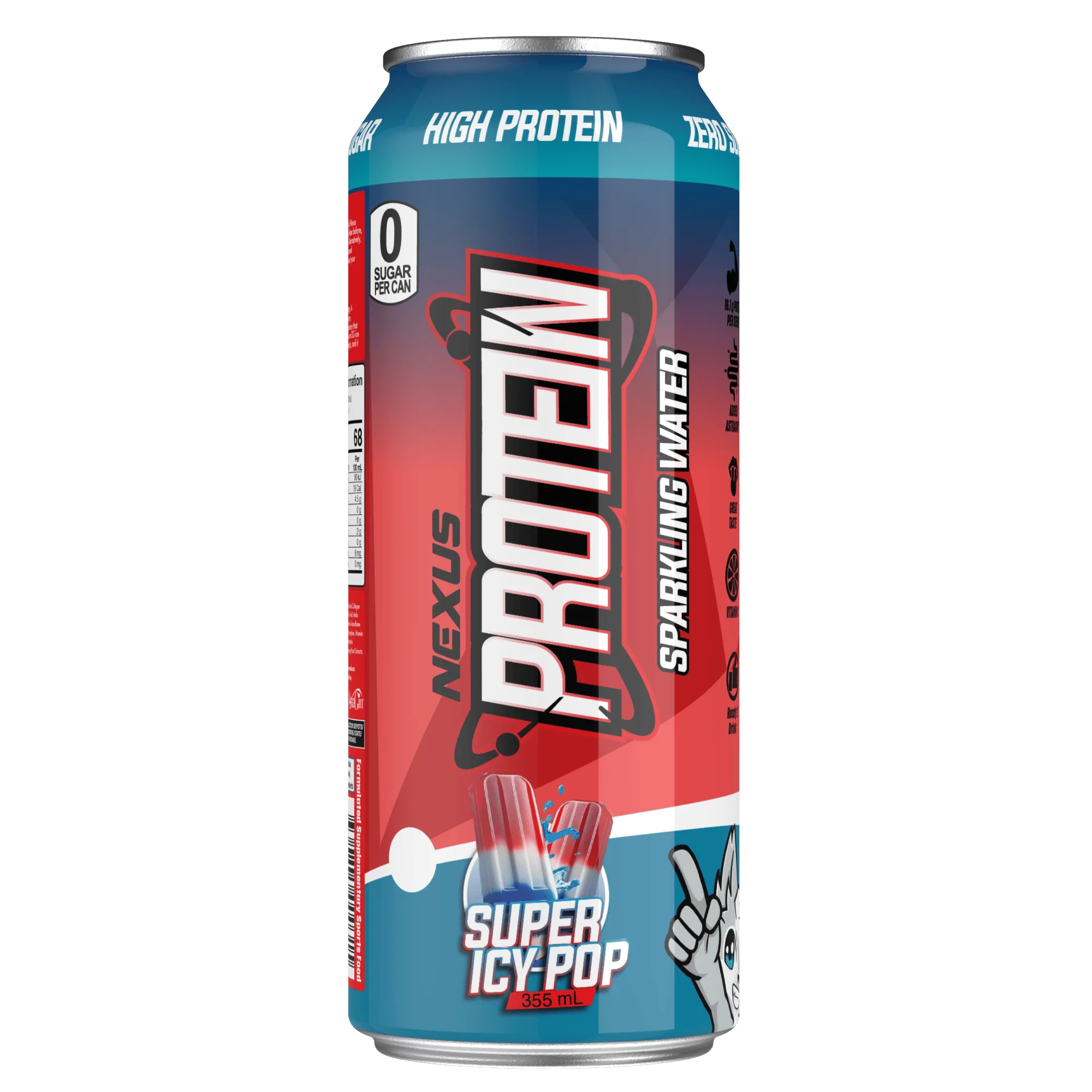Nexus Protein Sparkling Water RTD Can - 355ml - Super Icy Pop