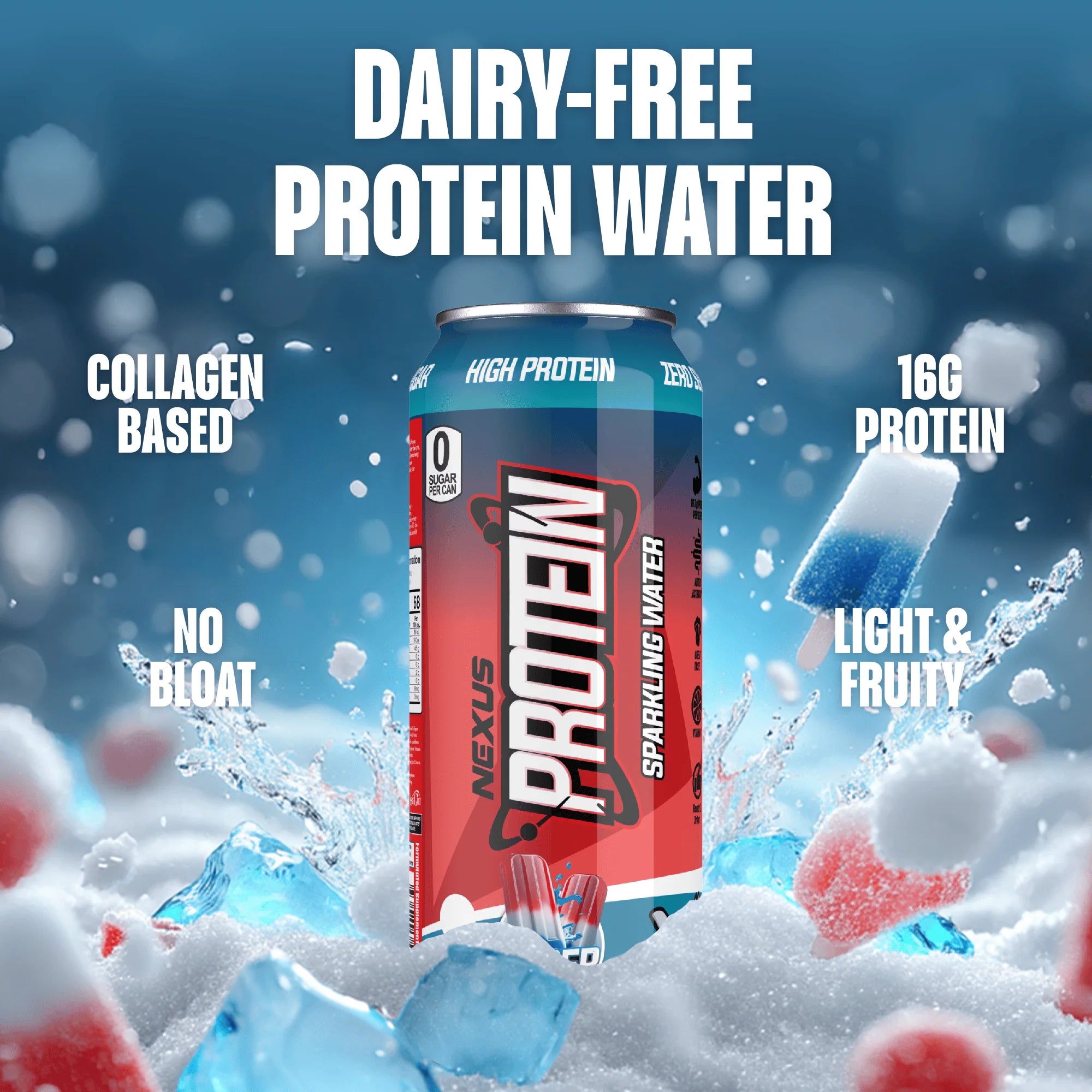 Nexus Protein Sparkling Water RTD Can - 355ml - Super Icy Pop