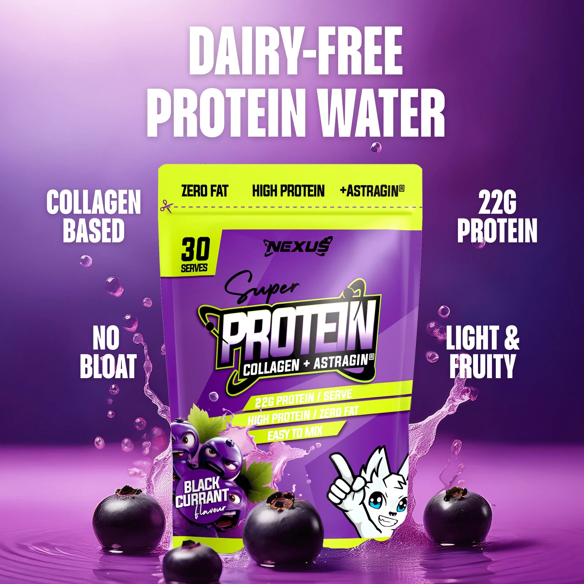 Nexus Super Protein Water - 750g (30 Serves) - Blackcurrant Apple