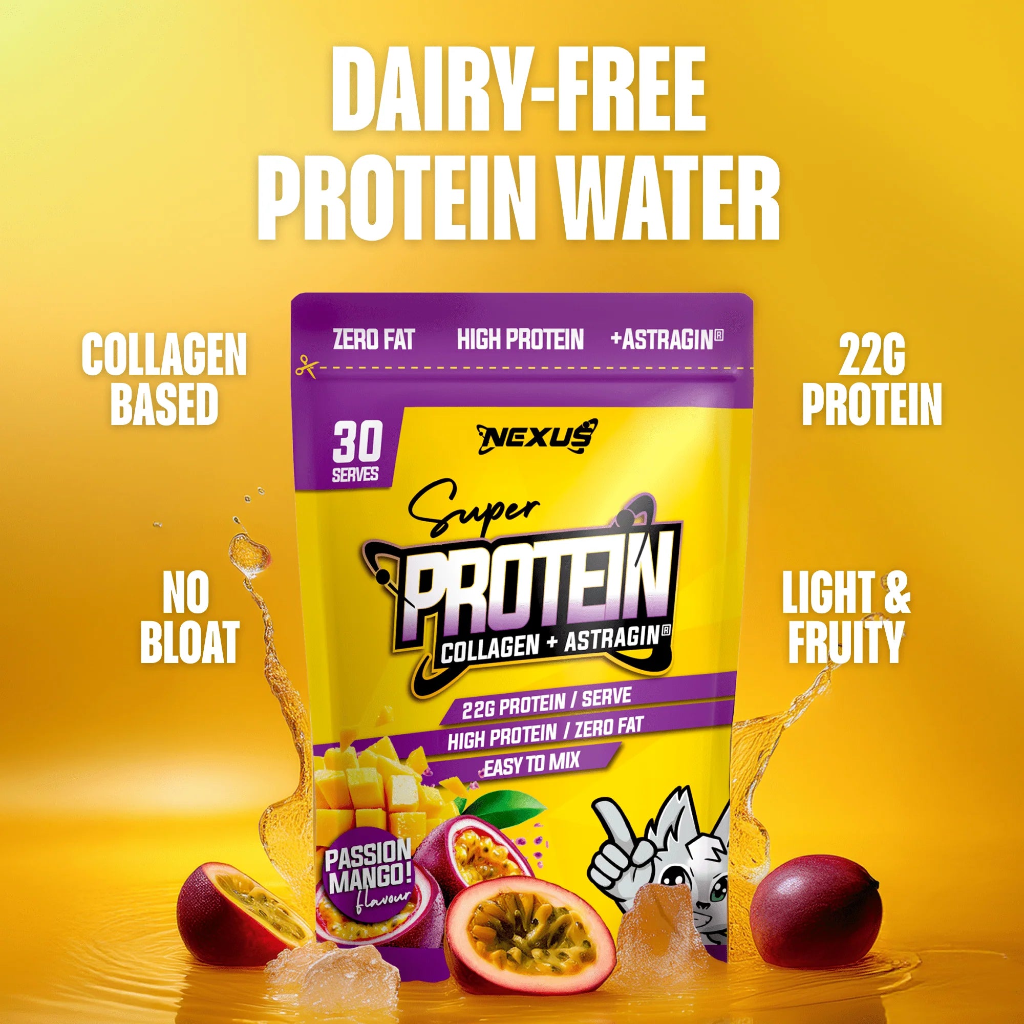 Nexus Super Protein Water - 750g (30 Serves) - Passion Mango
