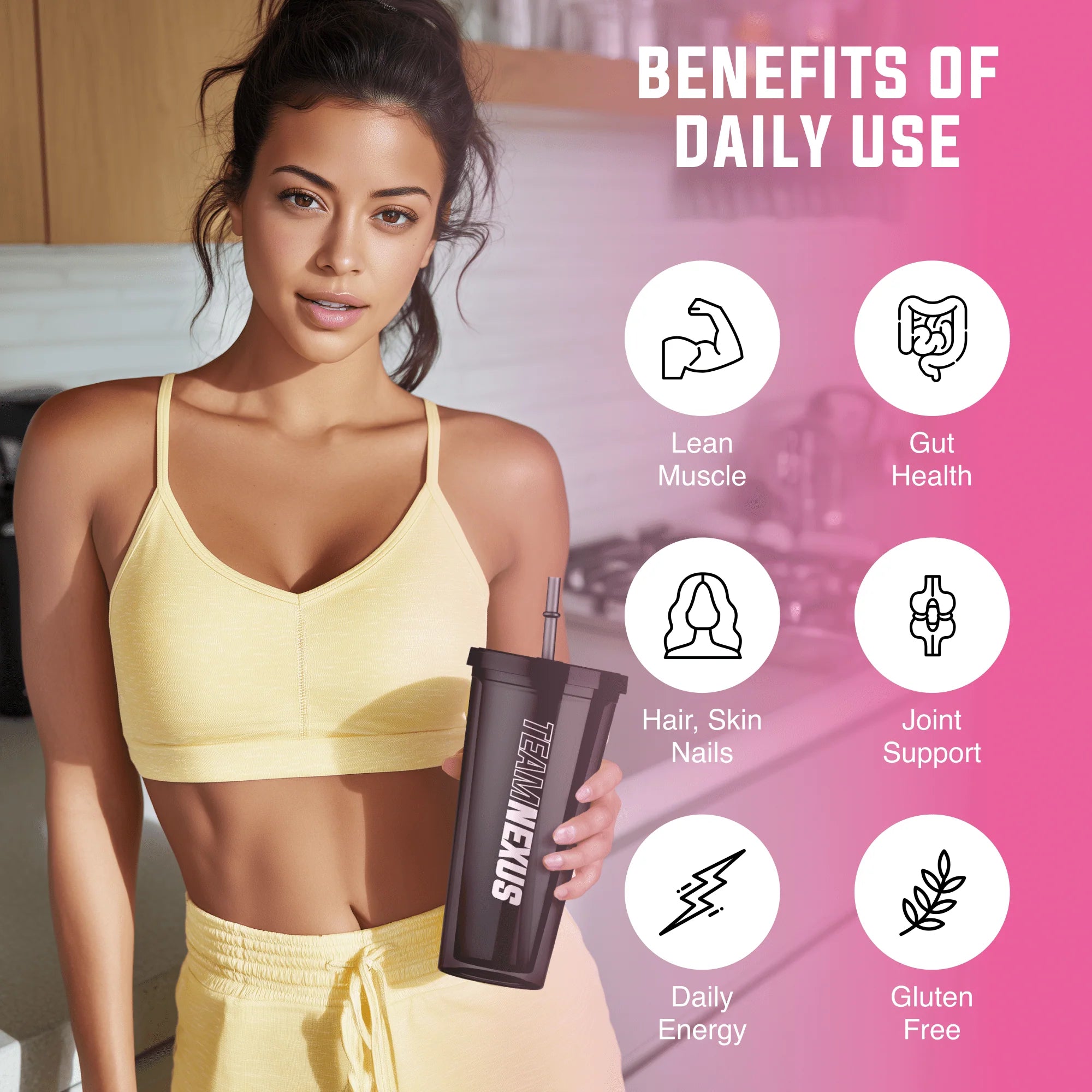 Nexus Super Protein Water - 750g (30 Serves) - Pink Lemonade