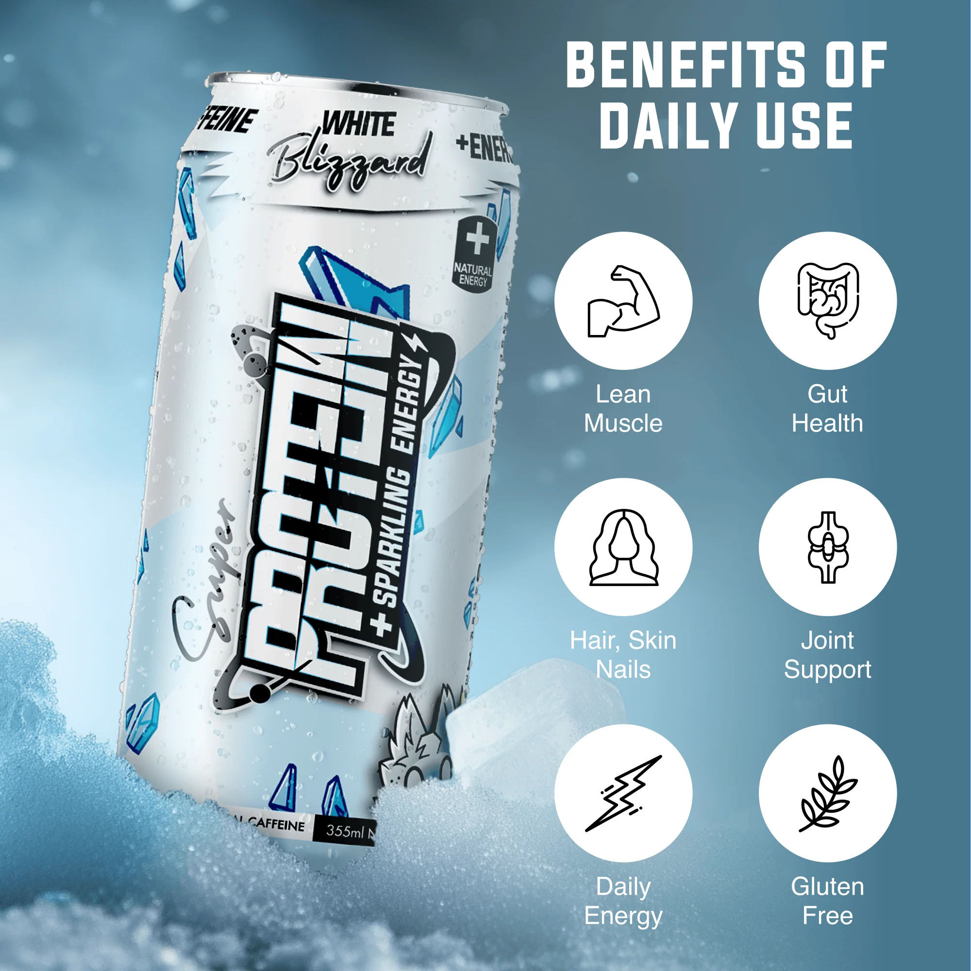 Nexus Super Protein + Energy RTD Can - 355ml - White Blizzard