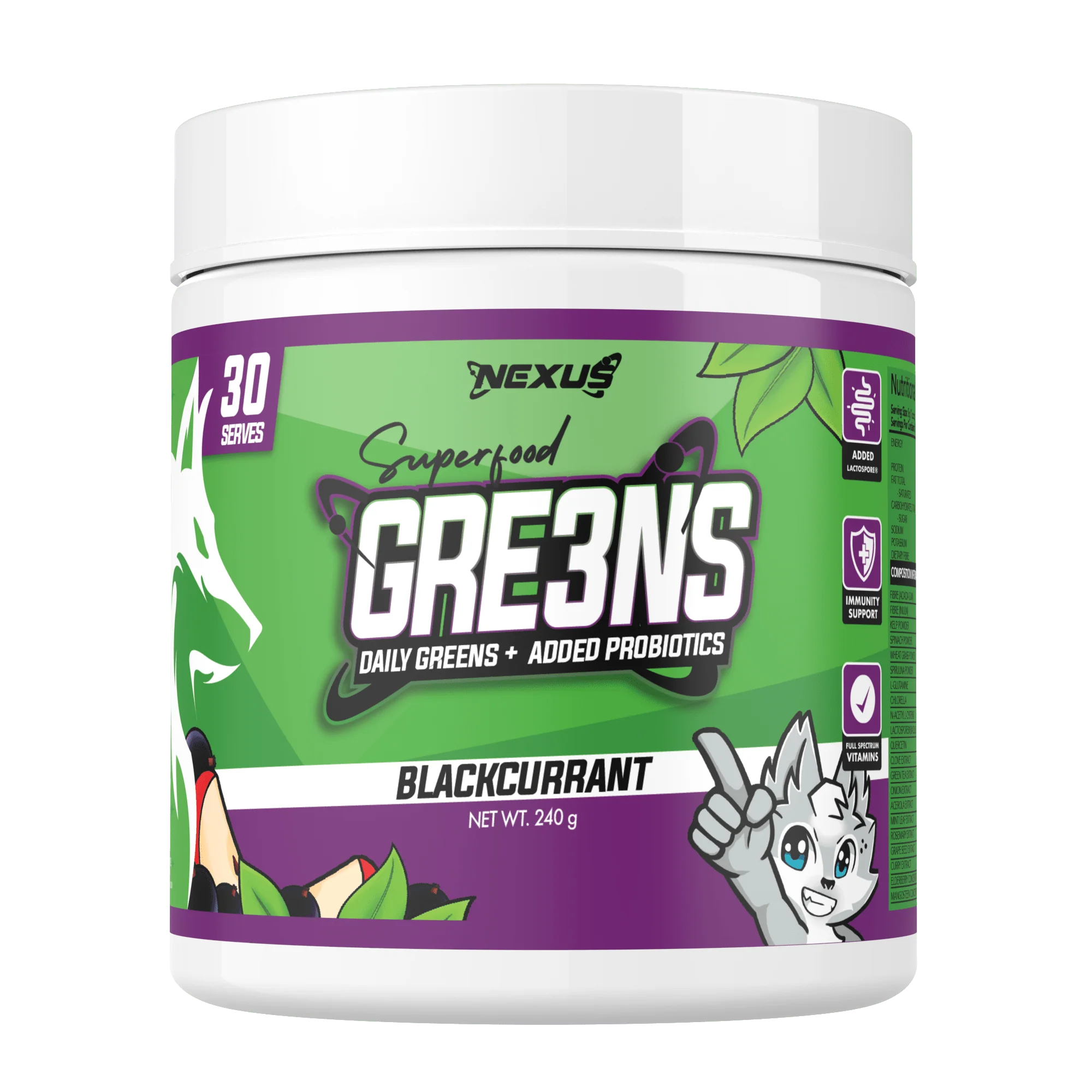 Nexus Superfood Greens - 240g (30 Serves) - Blackcurrant