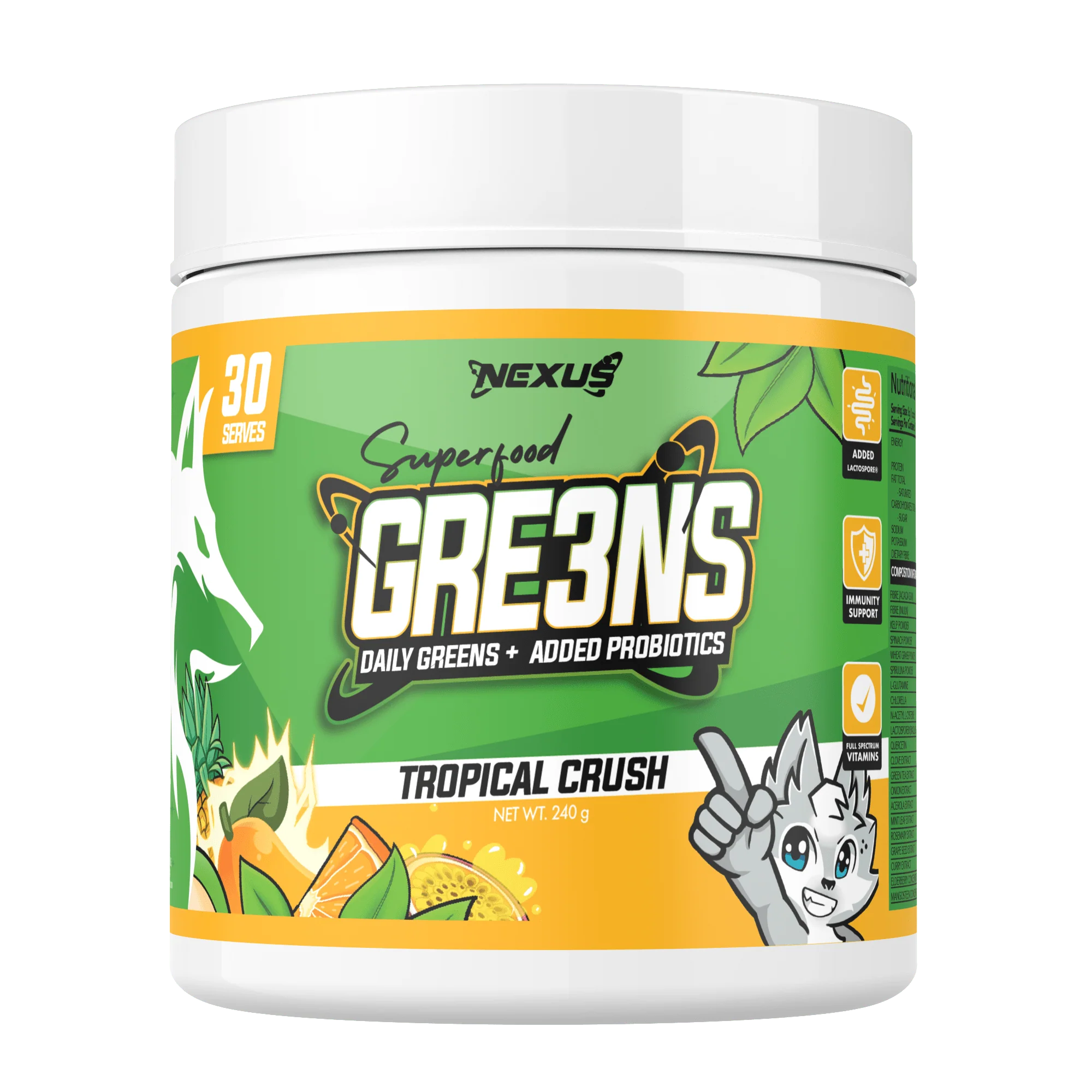 Nexus Superfood Greens - 240g (30 Serves) - Tropical Crush