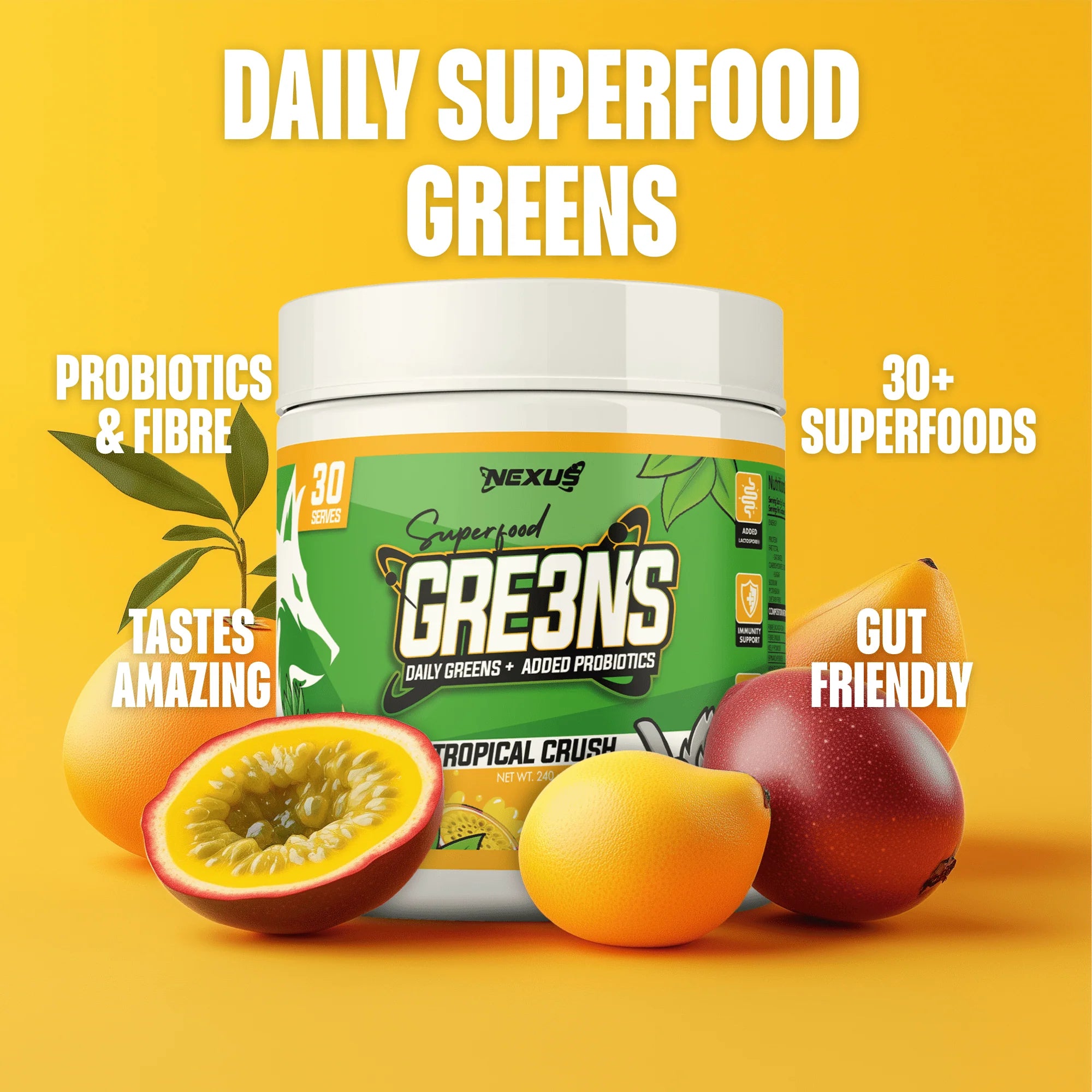 Nexus Superfood Greens - 240g (30 Serves) - Tropical Crush