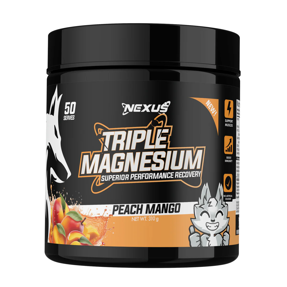 Nexus Triple Magnesium - 310g (50 Serves) - Peach Mango