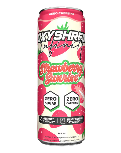 OxyShred Infinity Caffeine-Free Energy Drink RTD Can - 355ml - Single - Strawberry Sunrise