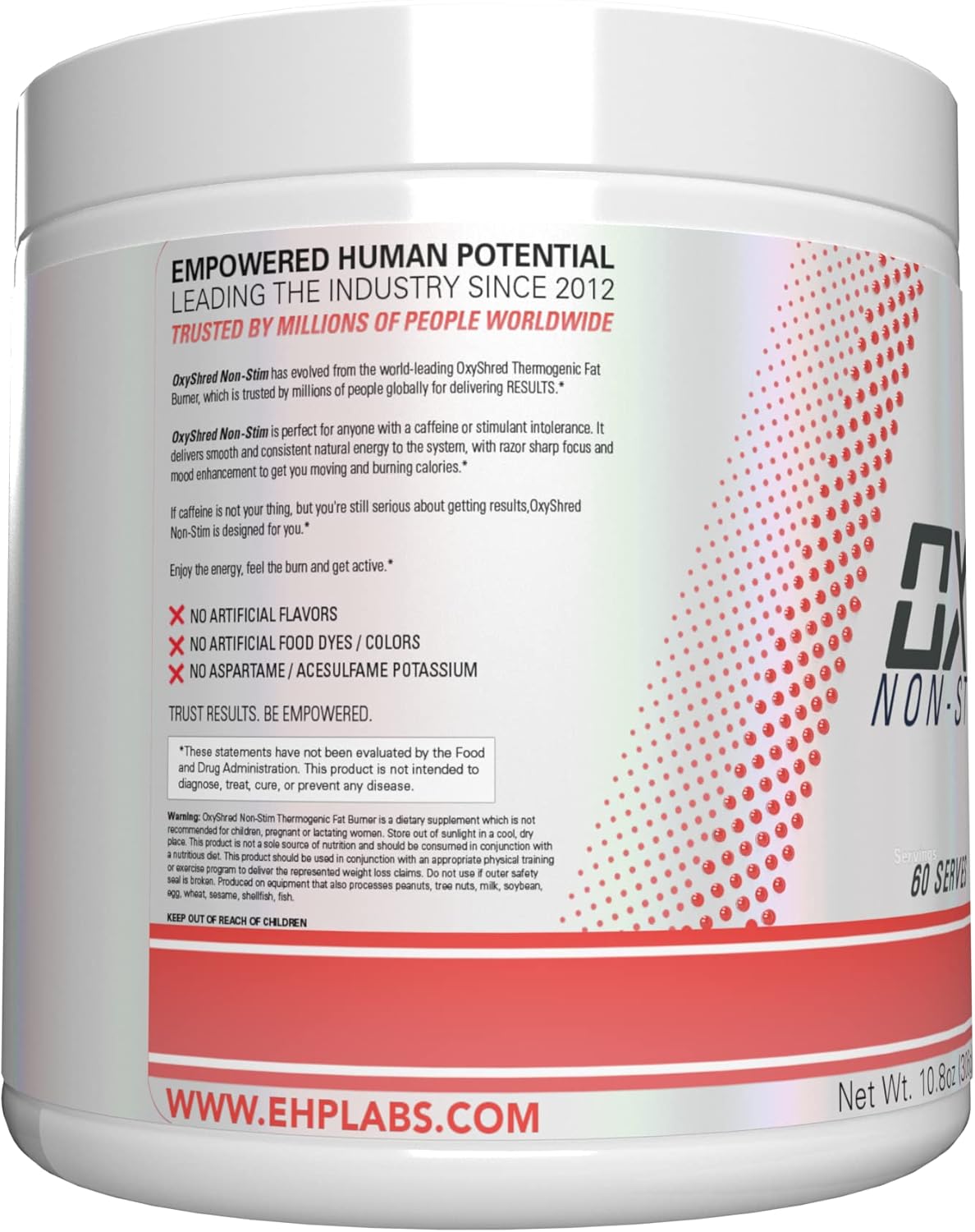 OxyShred Non-Stim Ultra Concentrate by EHPlabs - 306g (40 Serves) - Strawberry Sunrise