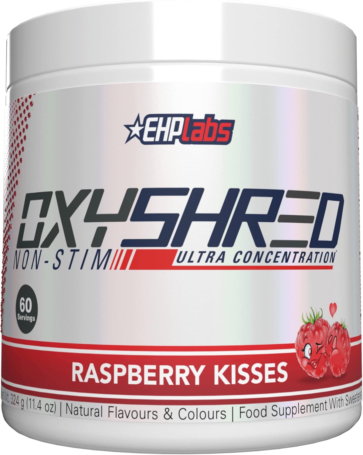 OxyShred Non-Stim Ultra Concentrate by EHPlabs - 324g (40 Serves) - Raspberry Kisses