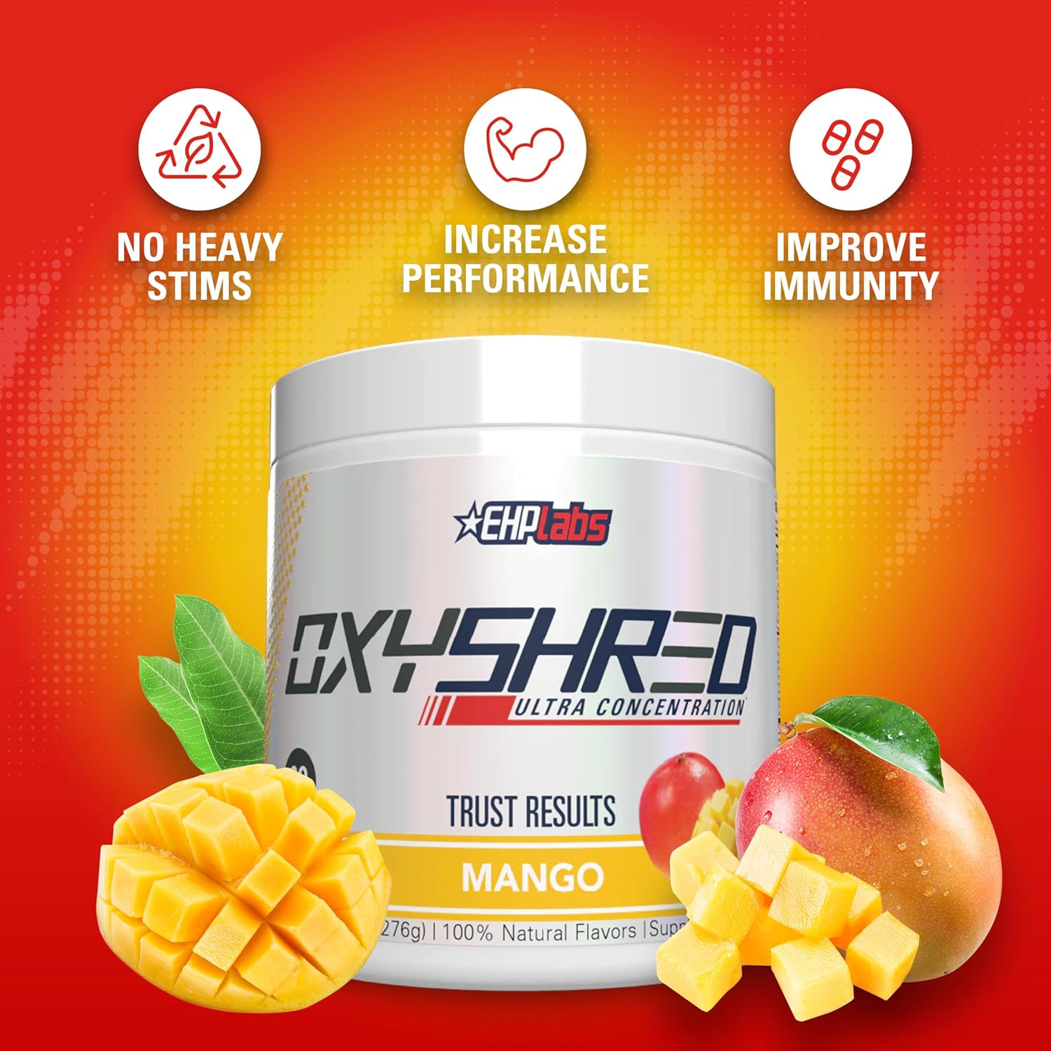 OxyShred Ultra Concentrate by EHPlabs - 276g (60 Serves) - Mango