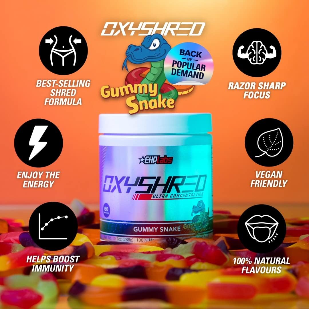 OxyShred Ultra Concentrate by EHPlabs - 288g (60 Serves) - Gummy Snake