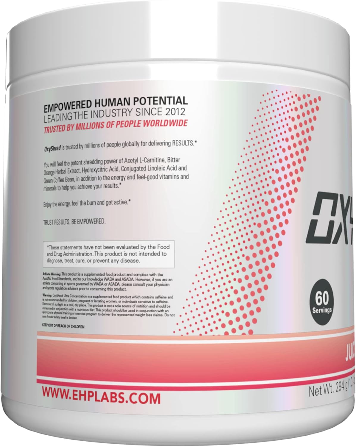 OxyShred Ultra Concentrate by EHPlabs - 294g (60 Serves) - Juicy Watermelon