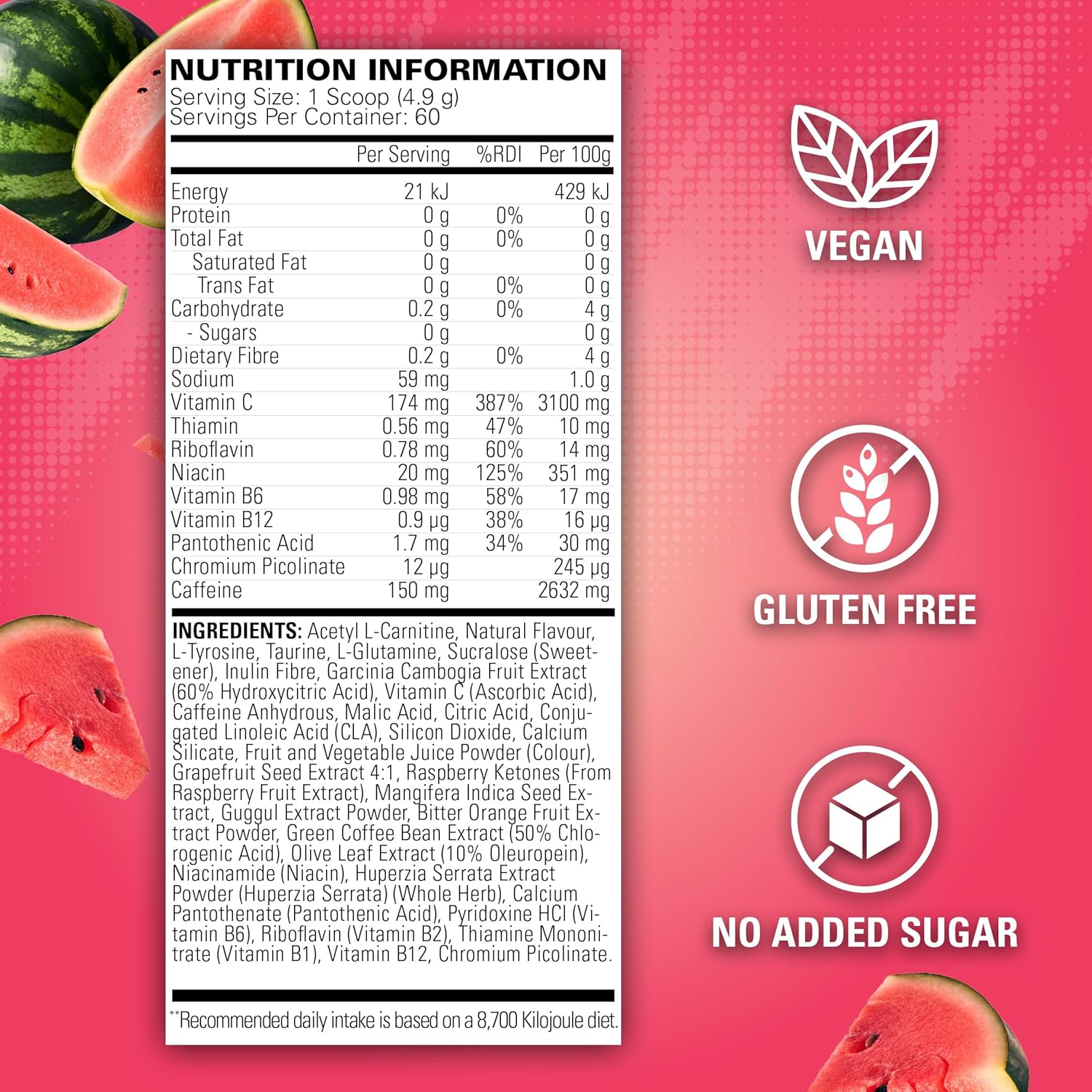 OxyShred Ultra Concentrate by EHPlabs - 294g (60 Serves) - Juicy Watermelon