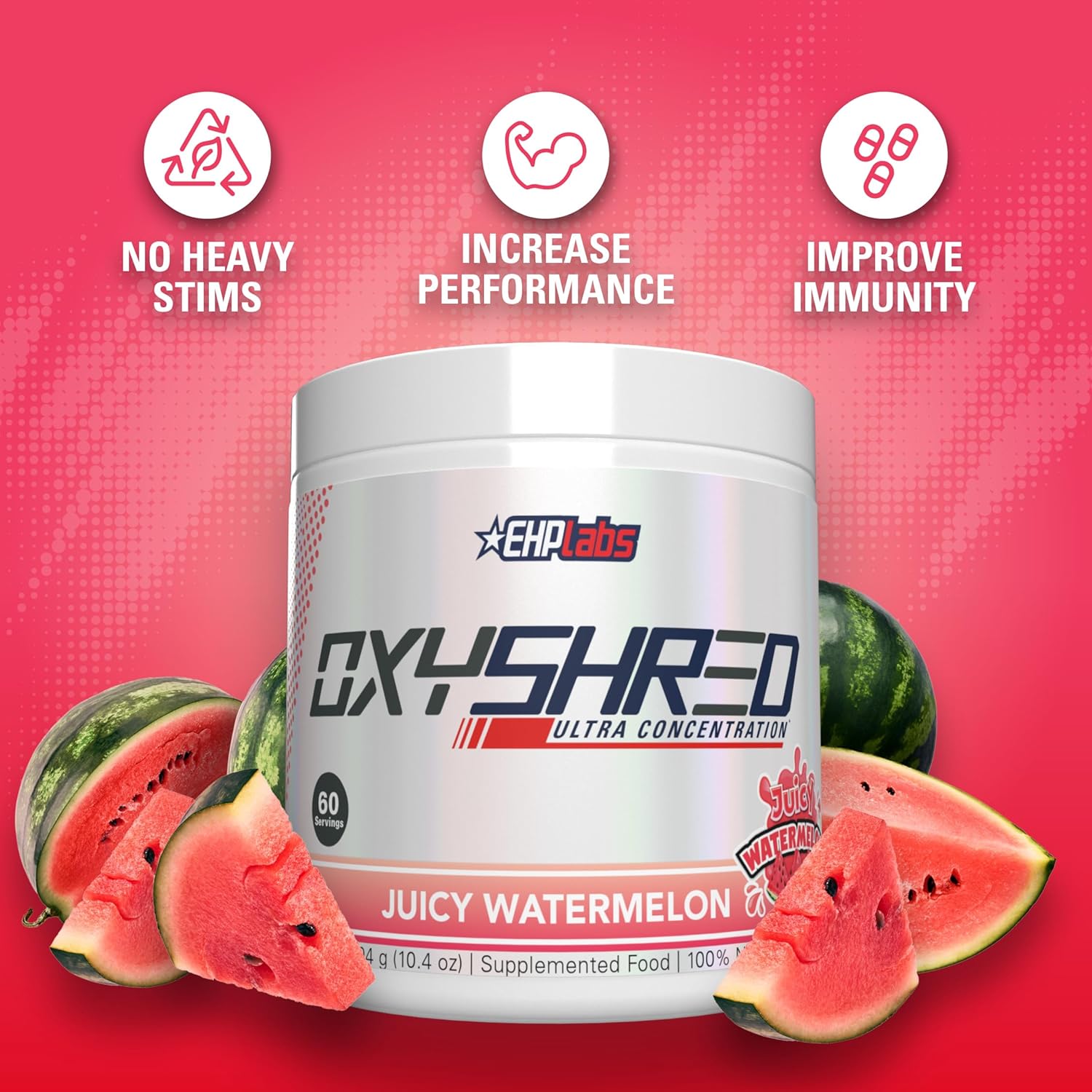 OxyShred Ultra Concentrate by EHPlabs - 294g (60 Serves) - Juicy Watermelon