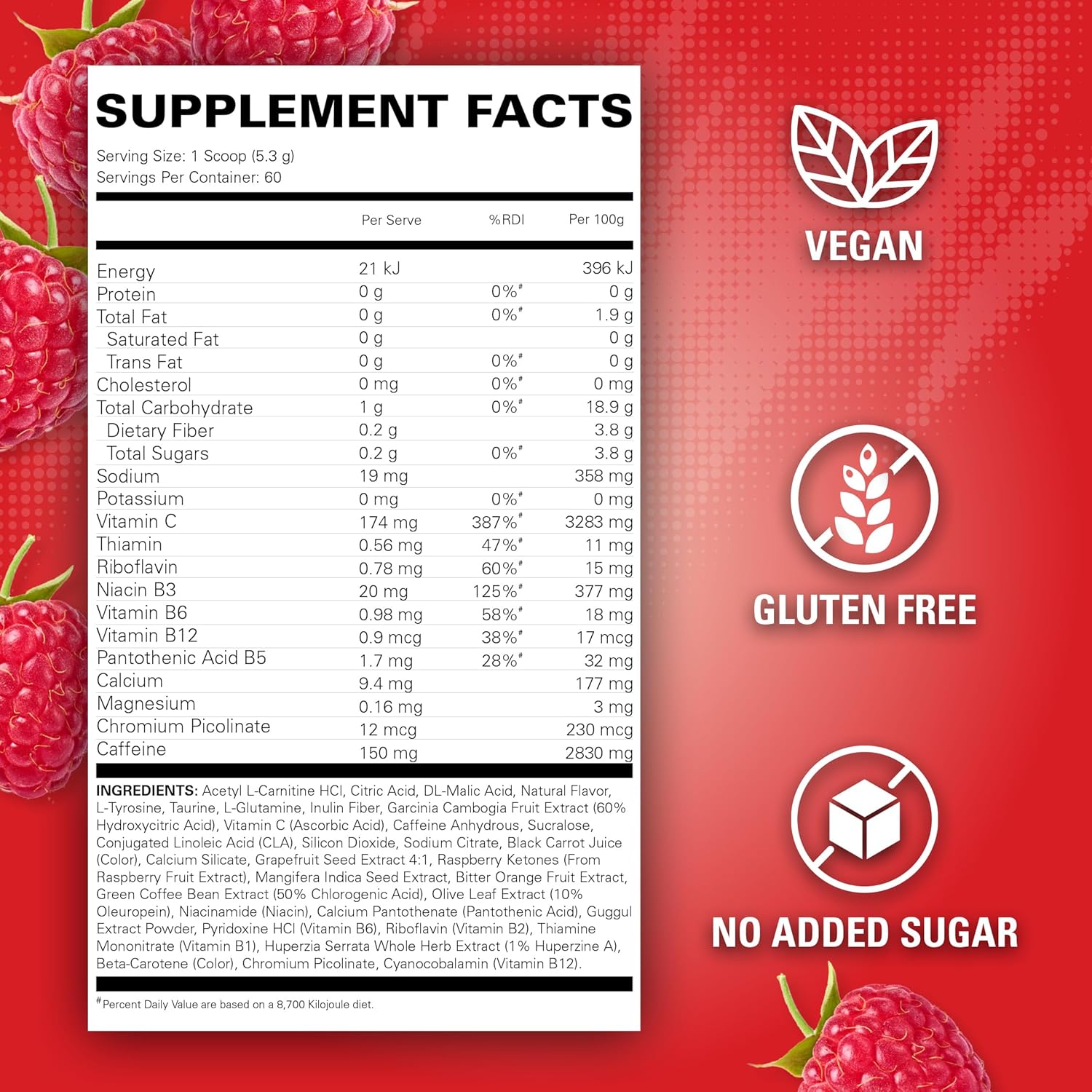 OxyShred Ultra Concentrate by EHPlabs - 318g (60 Serves) - Raspberry Refresh