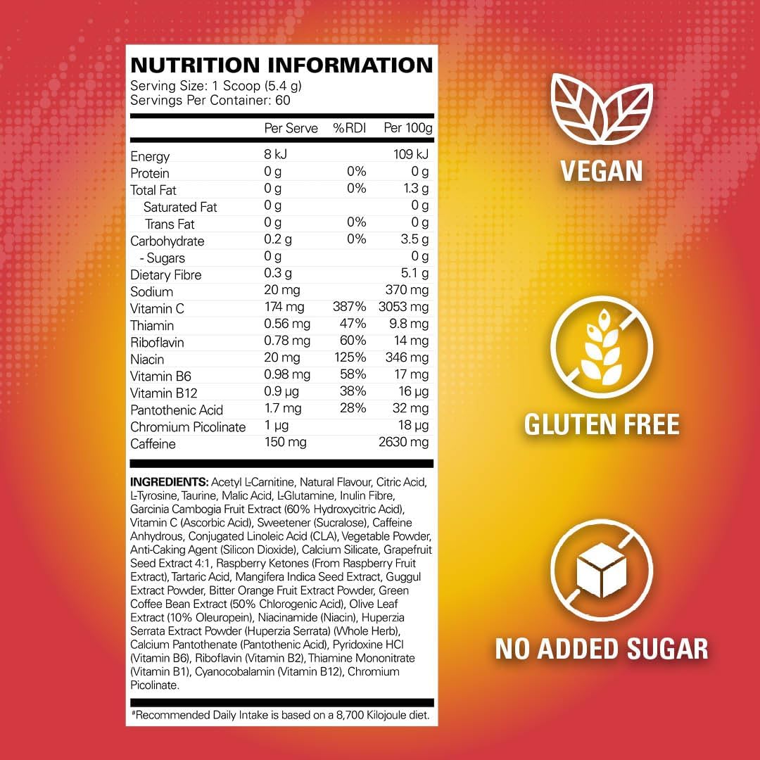 OxyShred Ultra Concentrate by EHPlabs - 322g (60 Serves) - Peach Mango