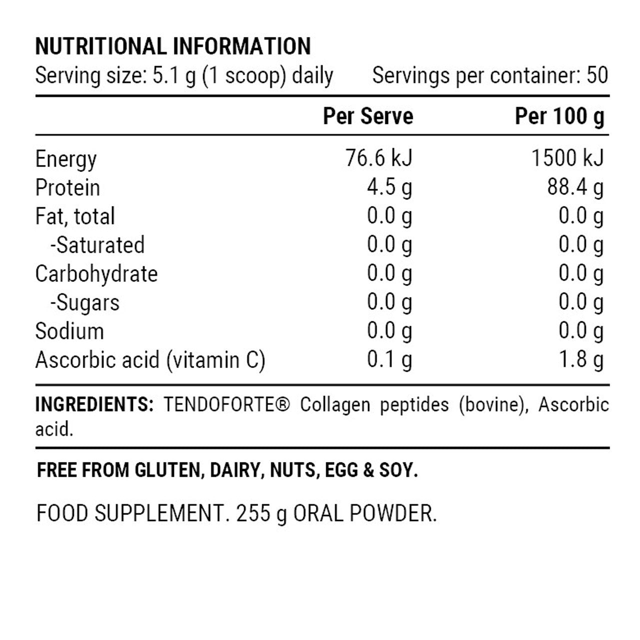 Pillar Performance Collagen Repair Powder - Unflavoured - 250g