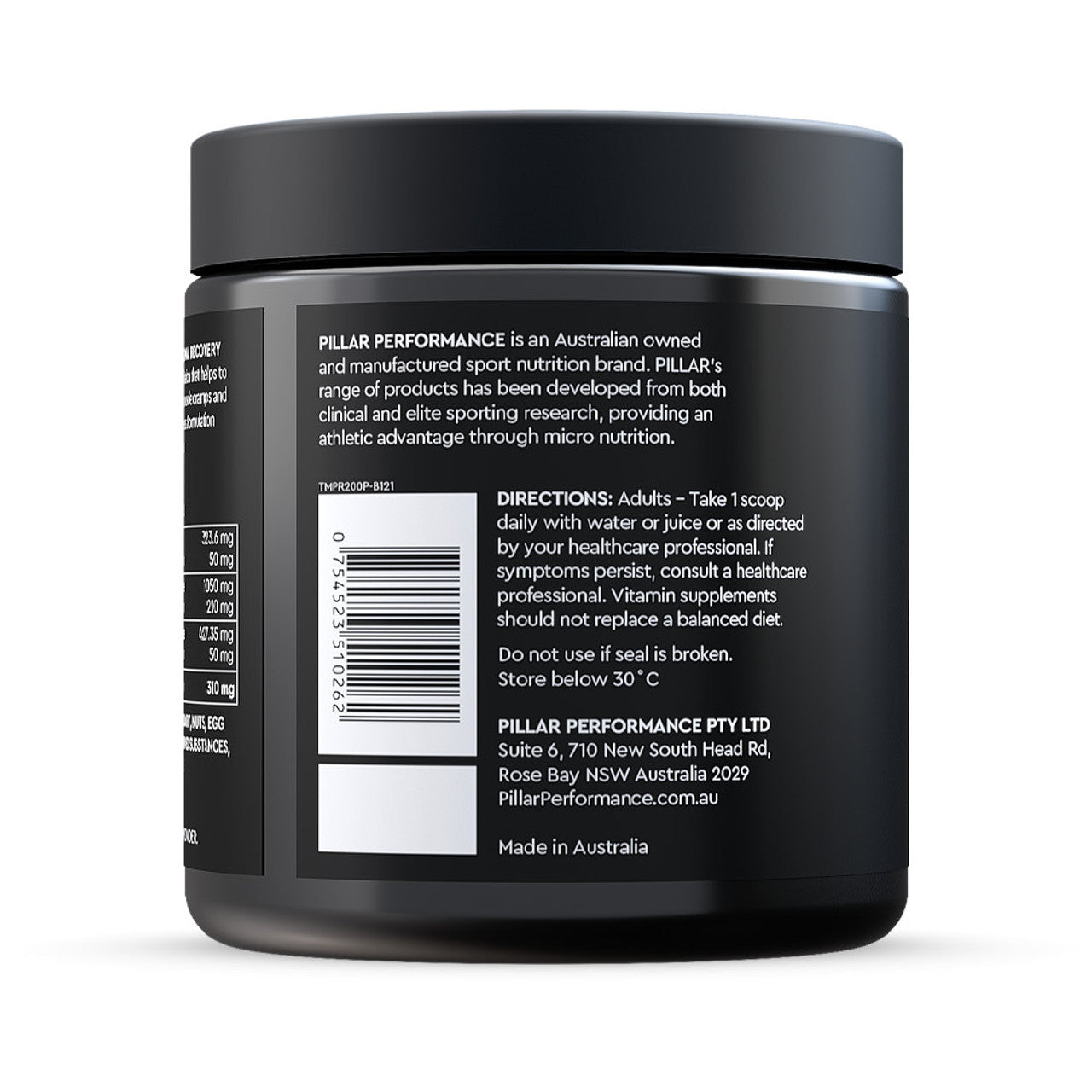 Pillar Performance Triple Magnesium Powder Vitamins (Jar) - Berry - 200g
