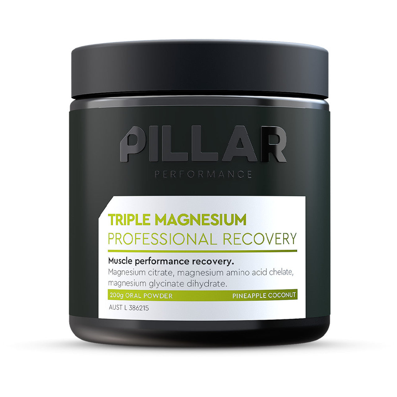 Pillar Performance Triple Magnesium Powder Vitamins (Jar) - Pineapple Coconut - 200g