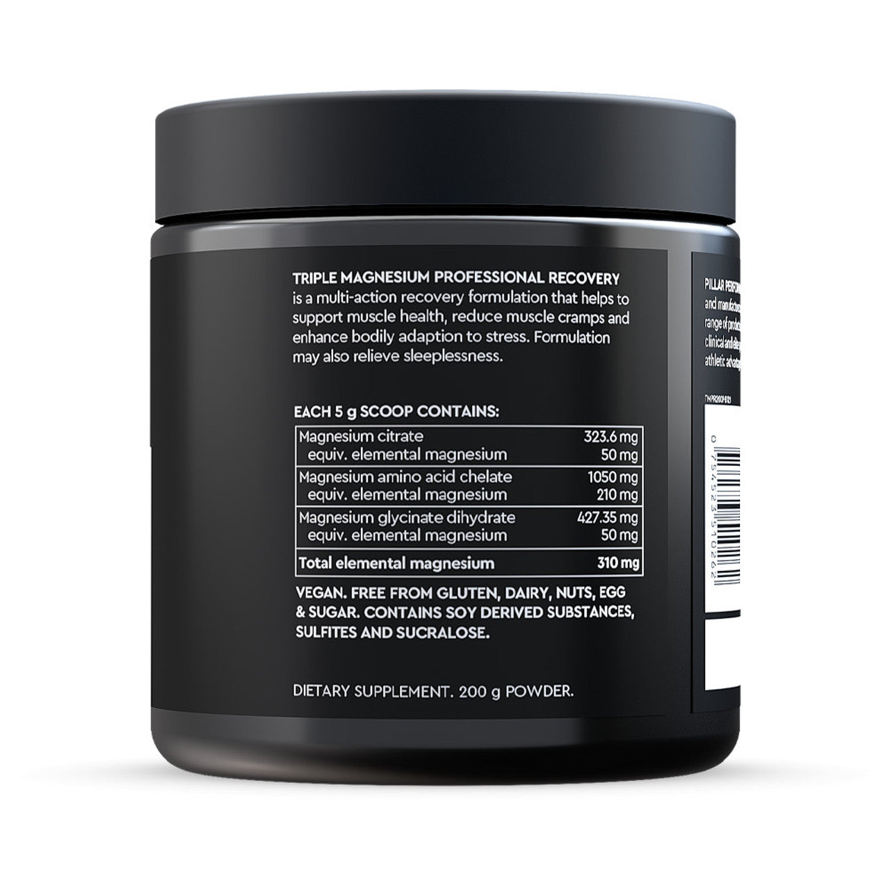 Pillar Performance Triple Magnesium Powder Vitamins (Jar) - Pineapple Coconut - 200g