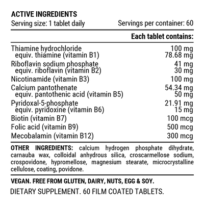 Pillar Performance Ultra B Active - 60 Capsules