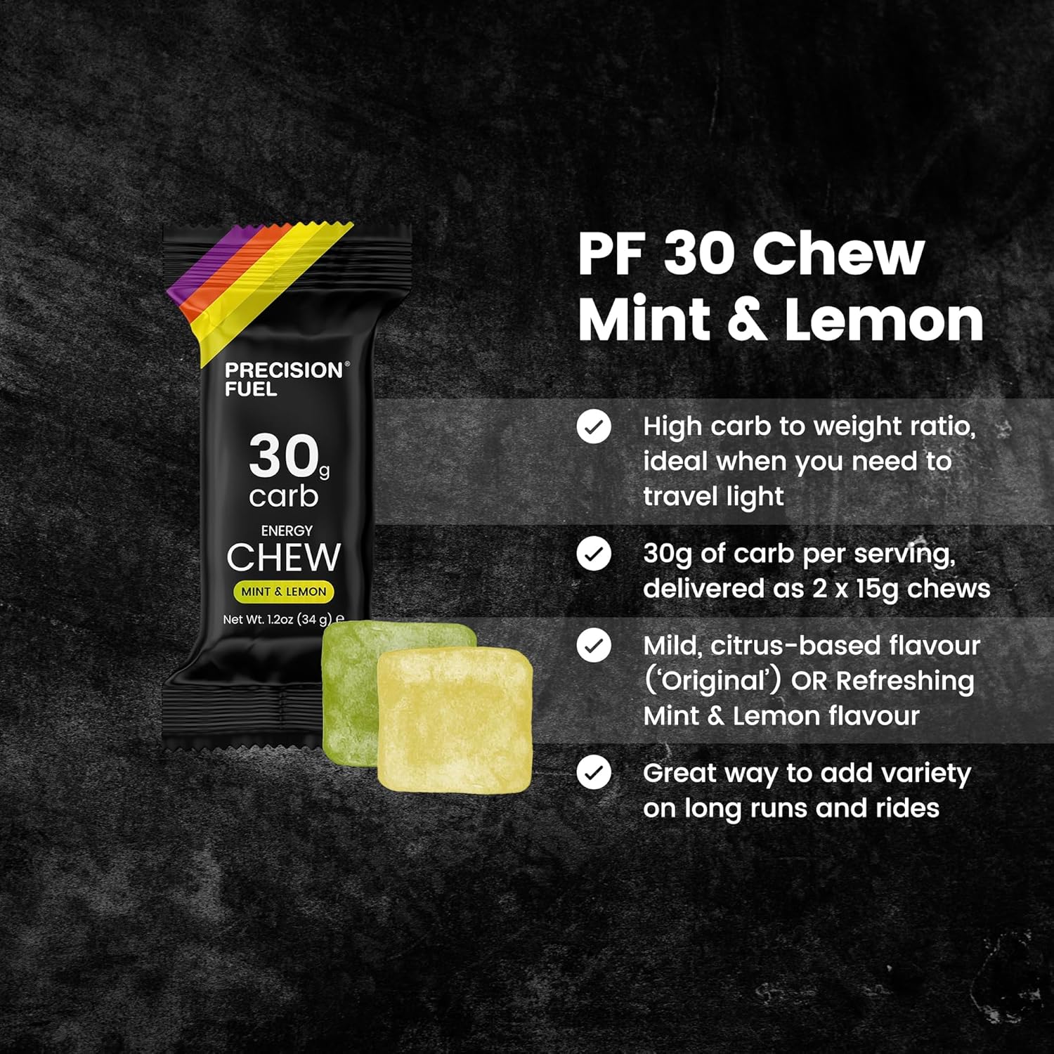 Precision Fuel 30g Carb Chew - Mint & Lime (Single)
