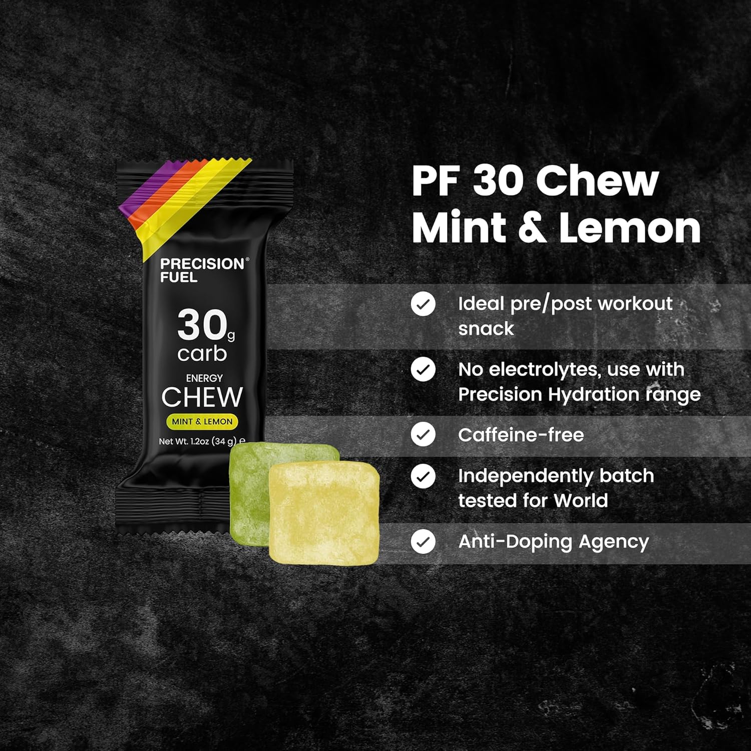 Precision Fuel 30g Carb Chew - Mint & Lime (Single)
