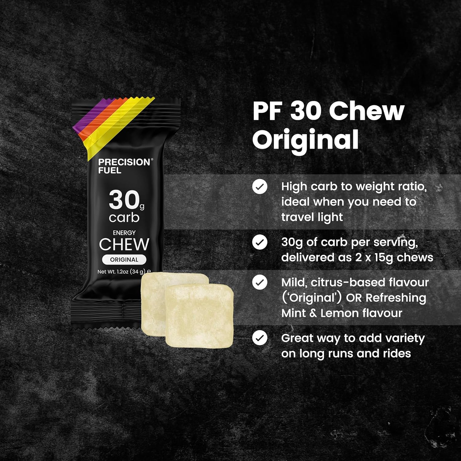 Precision Fuel 30g Carb Chew - Original (15 Pack)