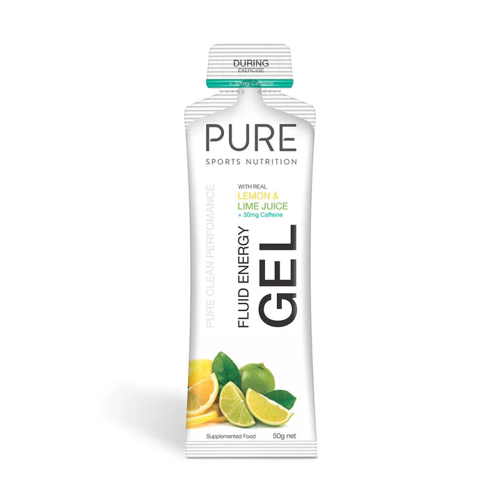 Pure Fluid Energy Gel - Lemon Lime Juice + Caffeine - 50g (Single)