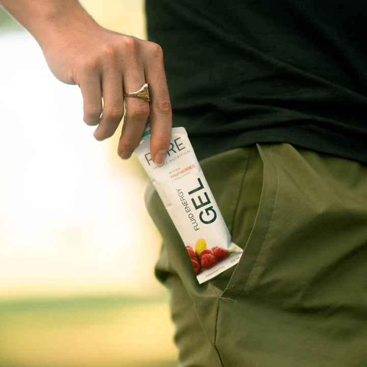 Pure Fluid Energy Gel - Raspberry Flavour + Caffeine - 50g (Single)