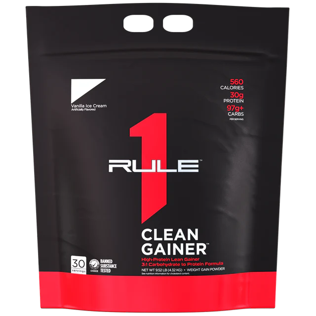 Rule 1 Clean Gainer Protein - Vanilla Ice Cream - 9.52lbs (4.32kg) (30 Serves)