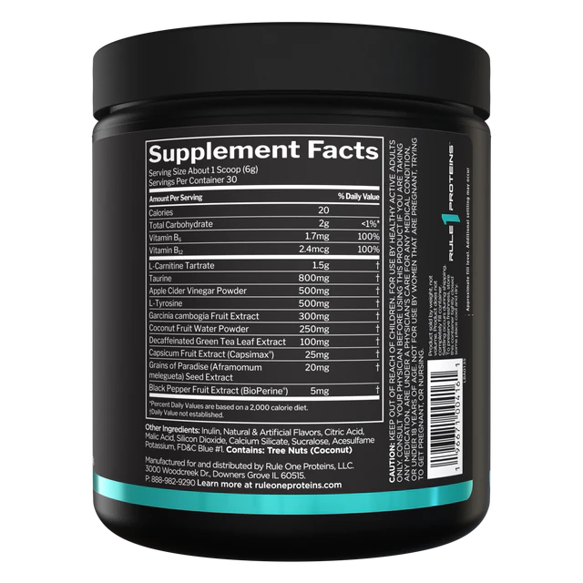 Rule 1 Lean Non-Stim Weight Management - Blue Raz Lemonade - 30 Serves