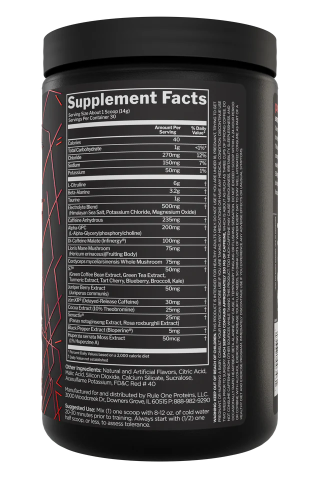 Rule 1 Pre-Lift Pre-Workout - Fruit Punch - 420g (30 Serves)