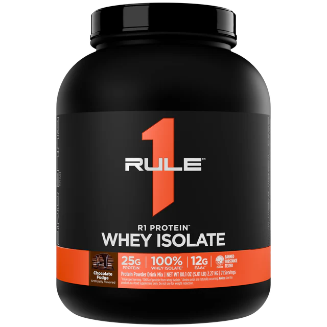 Rule 1 R1 Protein Whey Isolate (WPI) - Chocolate Fudge - 5lb (71 Serves)
