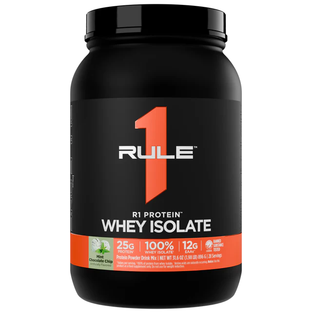 Rule 1 R1 Protein Whey Isolate (WPI) - Mint Chocolate Chip - 2lb (28 Serves)